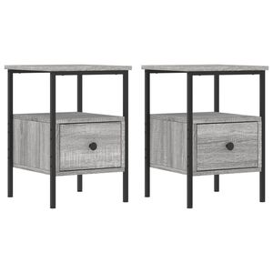 vidaXL Bedside Cabinets 2 pcs Grey Sonoma 34x36x50 cm Engineered Wood