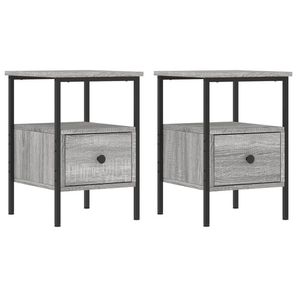 vidaXL Bedside Cabinets 2 pcs Grey Sonoma 34x36x50 cm Engineered Wood