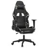 vidaXL Massage Gaming Chair with Footrest Black&Camouflage Faux Leather