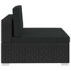 vidaXL 4 Piece Garden Sofa Set with Cushions Poly Rattan Black