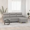 vidaXL 3-Seater Sofa with Footstool Light Grey 180 cm Fabric