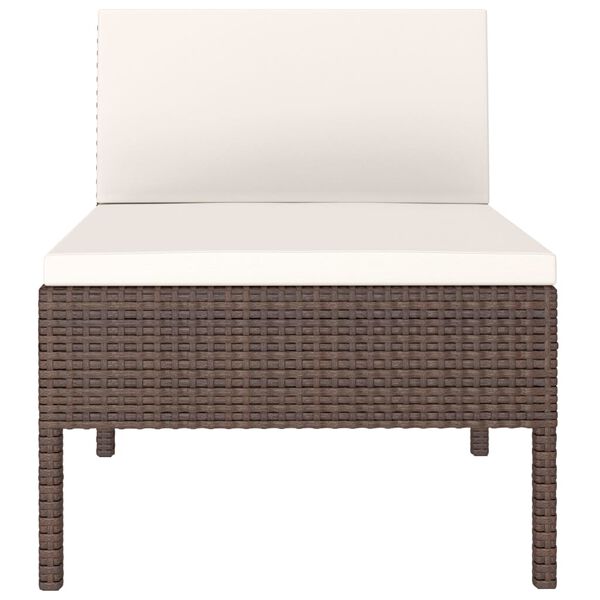 vidaXL Garden Chairs 3 pcs with Cushions Poly Rattan Brown