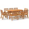 vidaXL 9 Piece Garden Dining Set Solid Wood Acacia