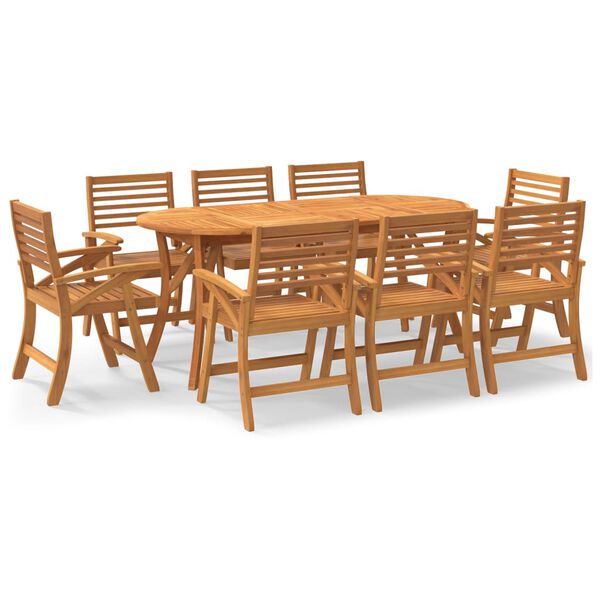 vidaXL 9 Piece Garden Dining Set Solid Wood Acacia