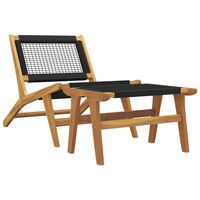 vidaXL Garden Chair with Footrest Solid Wood Teak and Polyester