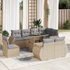 vidaXL 9 Piece Garden Sofa Set with Cushions Beige Poly Rattan