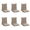 vidaXL Lowback Chair Cushions 6 pcs Taupe Oxford Fabric