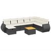vidaXL 9 Piece Garden Sofa Set with Cushions Black Poly Rattan