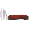 vidaXL 5 Piece Garden Lounge Set with Cushions Poly Rattan Brown