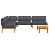 vidaXL Sofa Set with Cushion Plain 5 pcs Anthracite Solid Acacia Wood