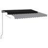 vidaXL Manual Retractable Awning with LED 3.5x2.5 m Anthracite