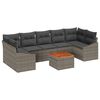 vidaXL Garden Sofa Set with Storage 8 pcs Grey Poly Rattan