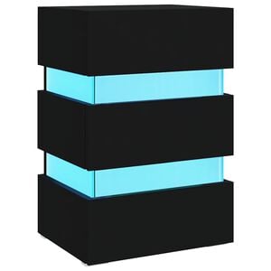 vidaXL Bedside Cabinet | Black | Engineered wood | 45 x 35 x 67 cm