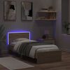 vidaXL Bed Frame without Mattress with LED Lights Sonoma Oak 90x190 cm Single