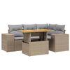 vidaXL 5 Piece Garden Sofa Set with Cushions Beige Poly Rattan