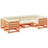 vidaXL 6 Piece Garden Sofa Set with Cushions Wax Brown Solid Wood Pine