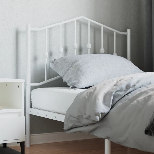 vidaXL Metal Replace Headboard White 90 cm