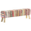 vidaXL Bench 160 cm Multicolour Chindi Fabric