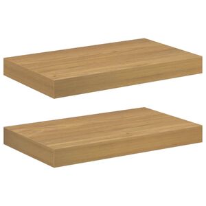 vidaXL Wall Shelf 2 pcs Brown 40 x 23.5 x 3.8 cm Engineered Wood