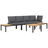 vidaXL 4 Piece Garden Sofa Set with Cushions Black Aluminium