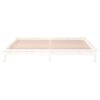 vidaXL LED Bed Frame without Mattress White 135x190 cm Double Double Solid Wood