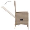vidaXL Outdoor Chairs 2 pcs with Cushions Poly Rattan Beige