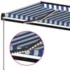 vidaXL Manual Retractable Awning with LED 500x300 cm Blue and White