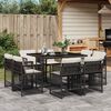 vidaXL 9 Piece Garden Dining Set with Cushions Light Grey Poly Rattan