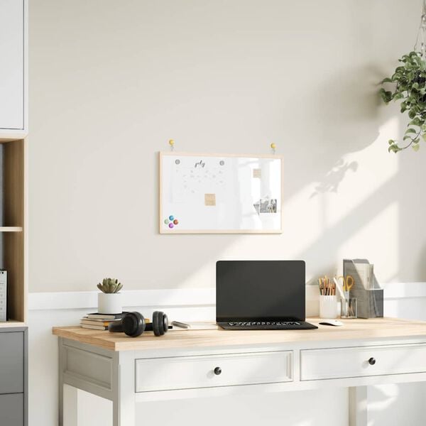 vidaXL Magnetic Whiteboard with Solid Pine Wood Frame 60x40 cm