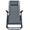 vidaXL Folding Deck Chair Grey Textilene