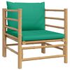 vidaXL 6 Piece Garden Lounge Set with Green Cushions Bamboo