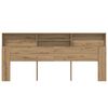 vidaXL Headboard Cabinet with Storage Artisan Oak 220 x 19 x 101.5 cm