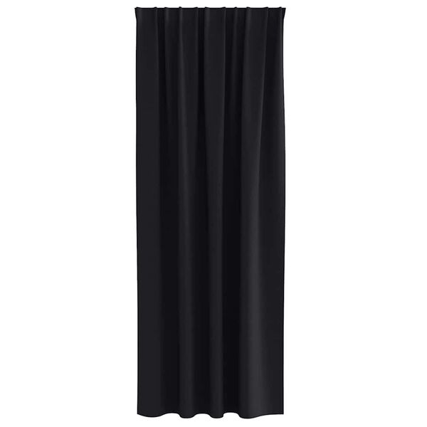 vidaXL Blackout Curtains with Rings 2 pcs Black 245 x 140 cm Polyester