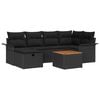 vidaXL Garden Sofa Set with Cushion 7 pcs Black Poly rattan
