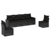 vidaXL 6 Piece Garden Sofa Set with Cushions Black Poly Rattan