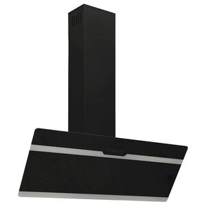 vidaXL Wall Range Hood 90 cm Steel and Tempered Glass Black