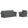 vidaXL Sofa 2 pcs Dark Grey