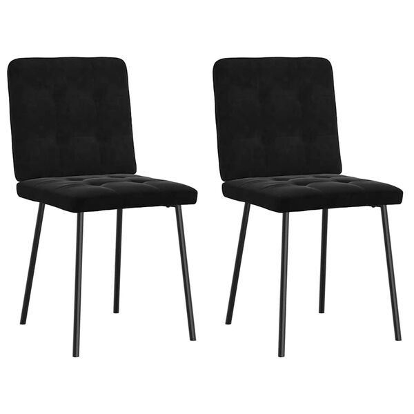 vidaXL Dining Chairs 2 pcs Black Velvet