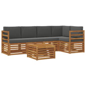 vidaXL Sectional Sofa Set with Cushion 6 pcs Natural and Anthracite