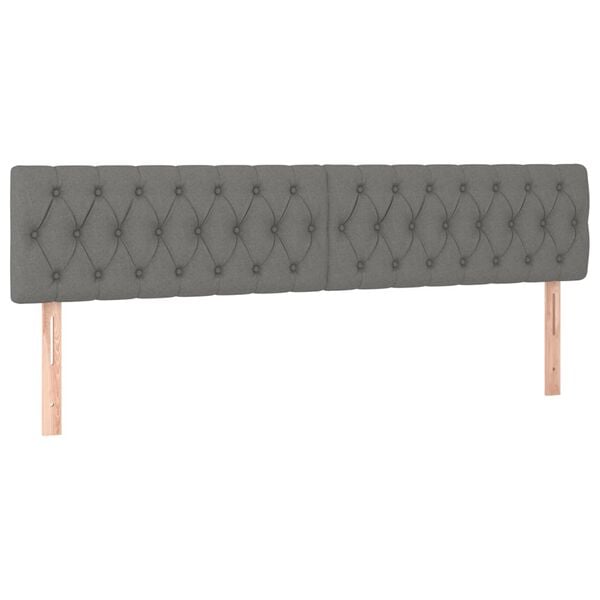 vidaXL Headboards Dark Grey 200x7x78/88 cm Fabric