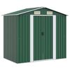 vidaXL Garden Storage Shed Green Metal 204x132x186 cm