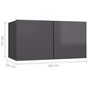 vidaXL 6 Piece TV Cabinet Set High Gloss Grey Engineered Wood