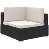 vidaXL 6 Piece Garden Lounge Set with Cushions Poly Rattan Black