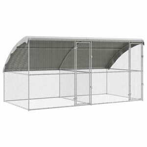 vidaXL Chicken Cage 2 pcs Silver 400 x 200 x 200 cm Galvanised Steel