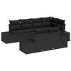 vidaXL Garden Sofa Set 7 pcs Black Poly Rattan