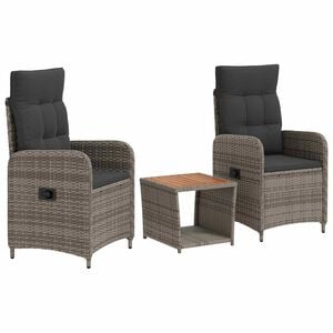 vidaXL Garden Lounge Set 3 pcs Light Grey and Dark Grey