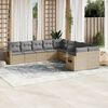 vidaXL 10 Piece Garden Sofa Set with Cushions Beige Poly Rattan