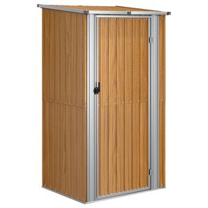 vidaXL Garden Shed | Brown | Galvanised Steel, Plastic | Medium | Garden Shed