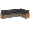 vidaXL 7 Piece Garden Sofa Set with Cushions Grey Poly Rattan