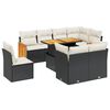 vidaXL 9 Piece Garden Sofa Set with Cushions Black Poly Rattan